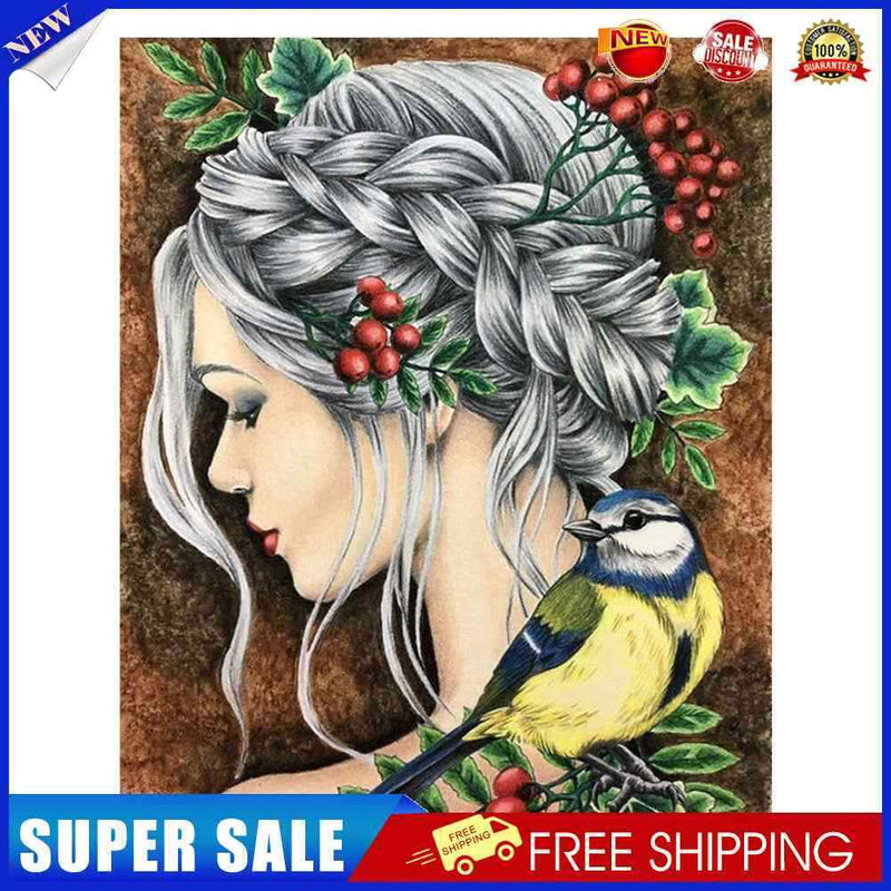 Flower Girl Oil Paint By Numbers Kit DIY Acrylic Painting on Canvas Decor