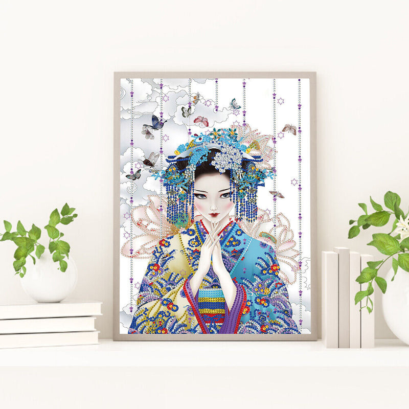 5D Diamond Painting Geisha Girl Partial Special Shape Drill DIY Mosaic Picture