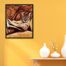 Cat Cross Stitch 11CT Stamped DIY Canvas Embroidery Glasses Kit Home Wall Decor