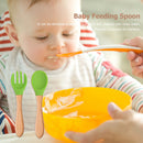 Baby Spoon Silicone Wooden Baby Feeding Spoon Accessories Kids Birthday Gifts