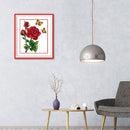 14CT Stamped Cross Stitch Kit DIY Red Flower Embroidery Home Decor (H615)