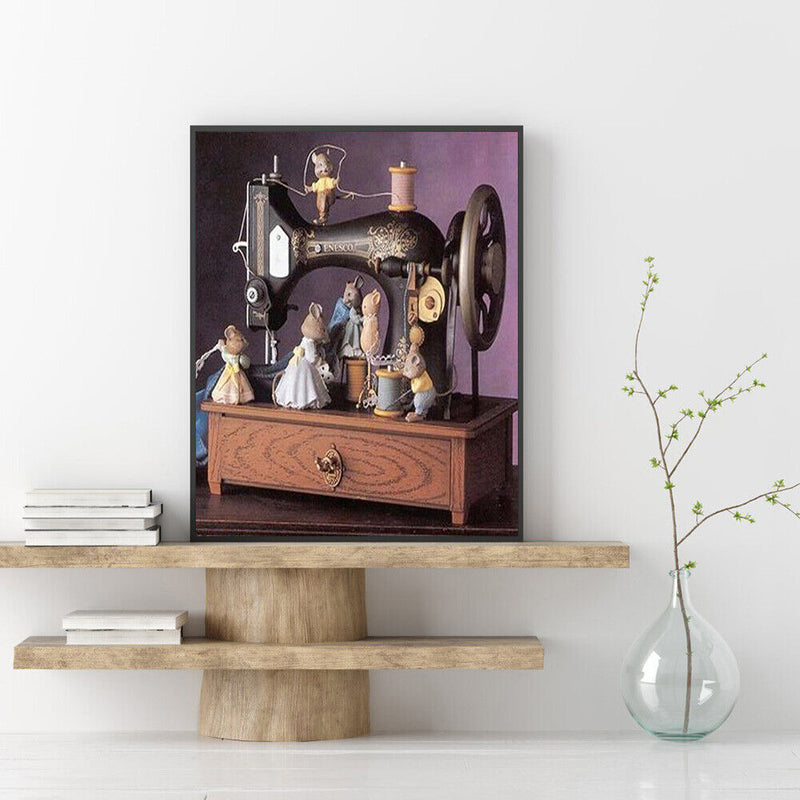 Digital Paint Sewing Machine Painted By Numbers On Canvas Decor M195