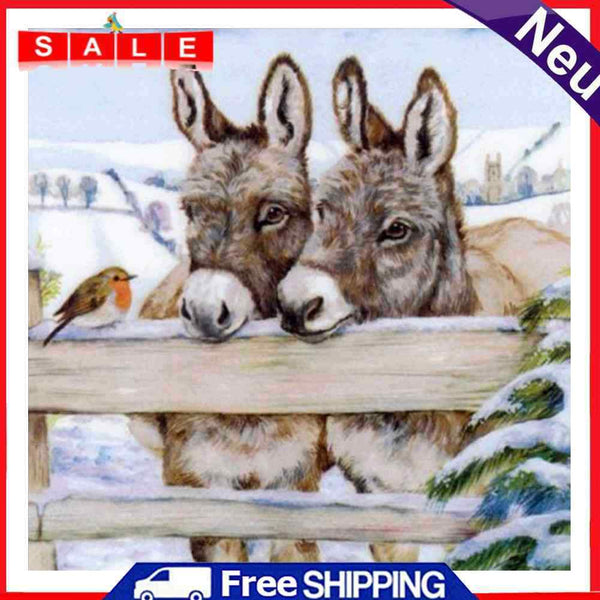 Oil Paint by Numbers Little Donkey Canvas Artwork Living Room Picture Decoration