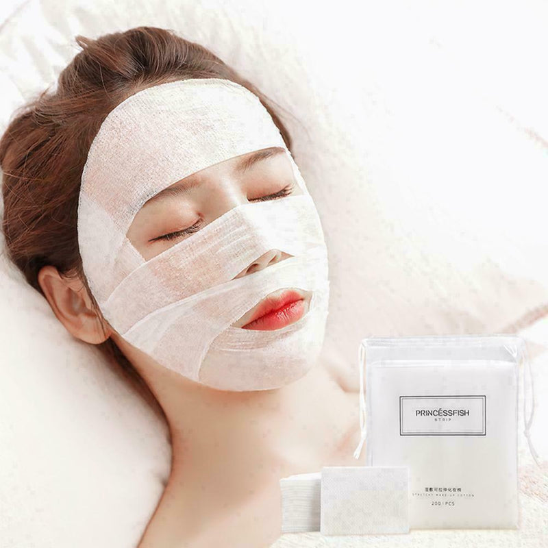 200pcs/bag Cotton Pads, Stretchable Cotton Pads, Thin Water-saving Wet Pads I9N2