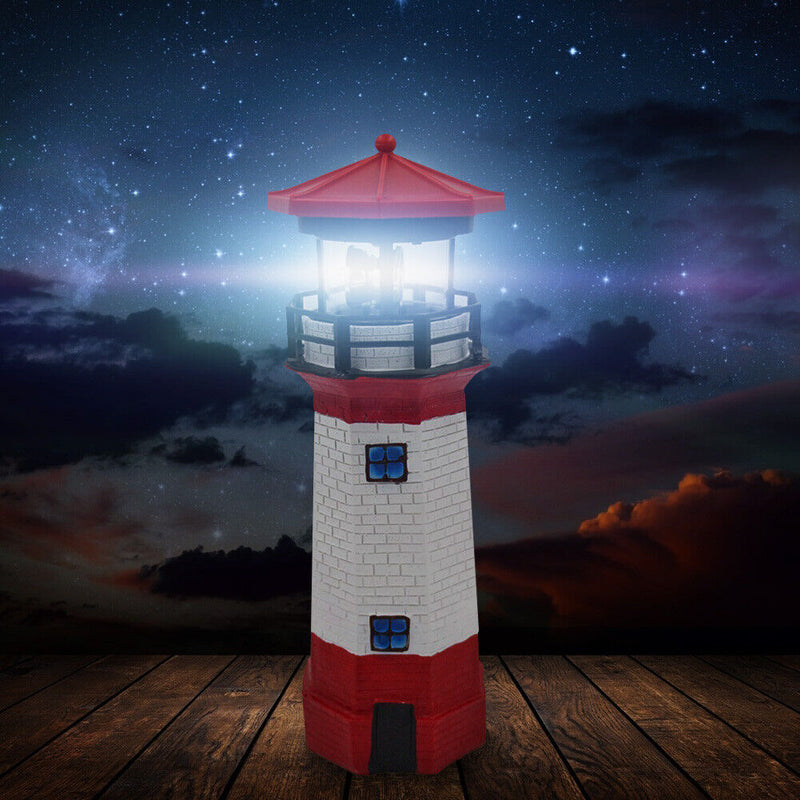 Lighthouse Solar LED Light Garden Outdoor Smart Sensor Rotating Lamp (Red) Newly