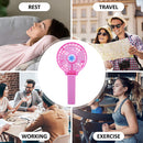 Folding Handheld Desktop Summer Cooling Fan for Travel Office Dorm (Pink)