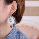 Jewelry Christmas Theme Pompon Christmas Earrings Hook Earrings Ear Stud