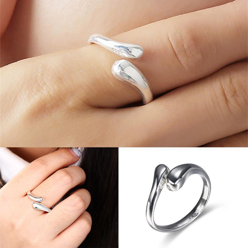Wedding Necklace Women Ring Tear Drop Bracelet Open Bangle Earrings Jewelry Set