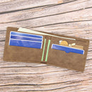 Men Thin Wallets Letters Mini Coin Purse Bifold Zipper Card Holder (Coffee)