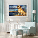 5D DIY diamond painting full circle diamond waiting dog