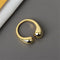 Women Minimalist Opening Rings Jewelry Gift Finger Rings Double Ball Beads