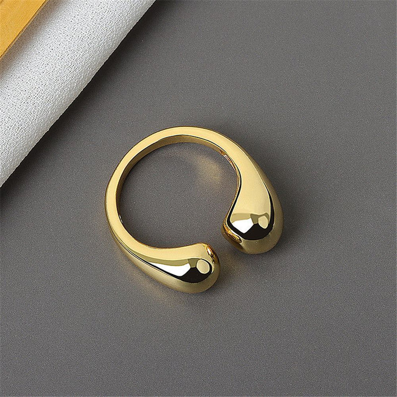 Women Minimalist Opening Rings Jewelry Gift Finger Rings Double Ball Beads