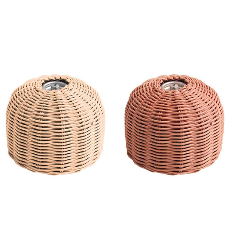 Rattan Outdoor Gas Cylinder Cover Camping Cook Gas Tank Protector (Beige)