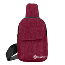 Men/Women Canvas Chest Packs Casual Crossbody Shoulder Sling Bag(Red)-19172