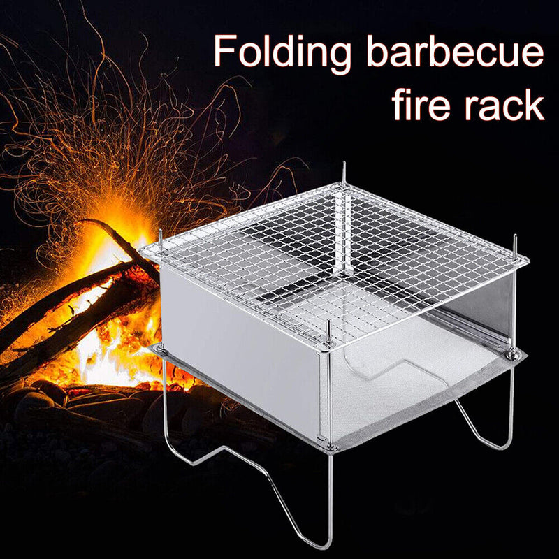 Outdoor Camping Stainless Firewood Stove Folding Bonfire Fire Pit Grill Stoves