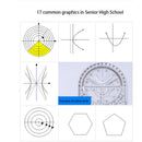 Geometric Ruler Students Drawing Template Measuring Tools (Transparent) Newly