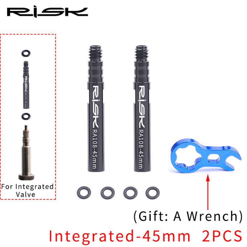 RISK 2pcs Bike Inner Tube Extender French Presta Valve Core Tire Extension Ro