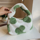 Female Fluffy Hit Color Shoulder Bag Women Casual Single Shoulder Strap Handbag