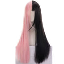 Goth Style Hair Lolita Black&pink Wig Double Color Toupee Long Straight Hair