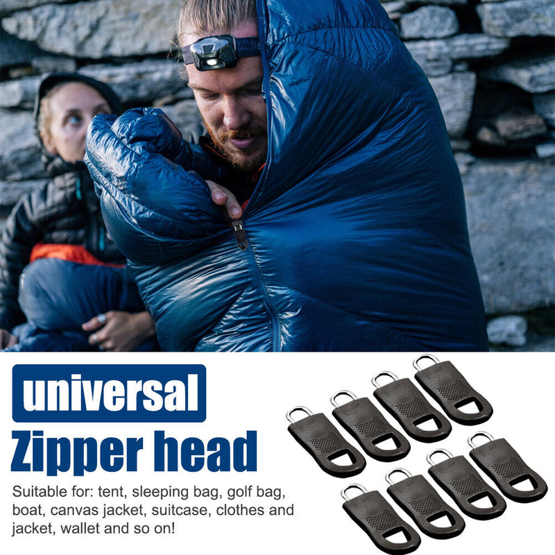 8x Replacement Zipper Puller for Clothing Bag Zip Pull Fixer (Black 25mm) Newly