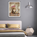 5D Diamond Painting Donkey in Fence Full Round Rhinestone DIY Picture Home De