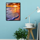 Round Diamond Painting Evening Beach Cross Stitch Embroidery Mosaic Picture Kit