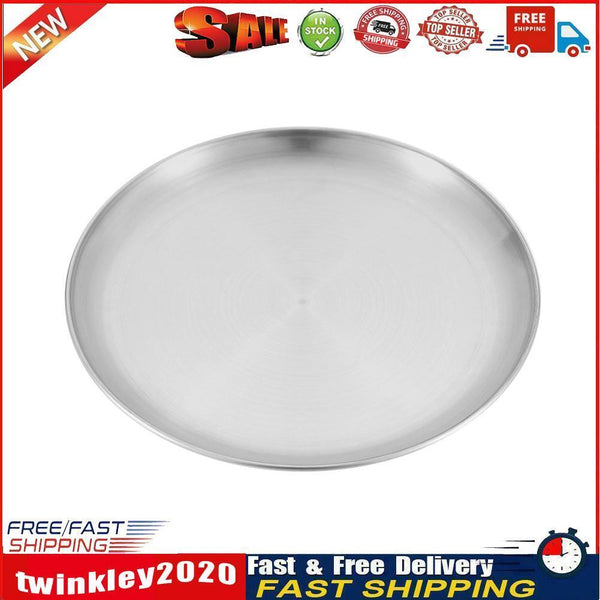 Camping Plate Stainless Steel Tableware Food Container Picnic Dish (20cm) Newly