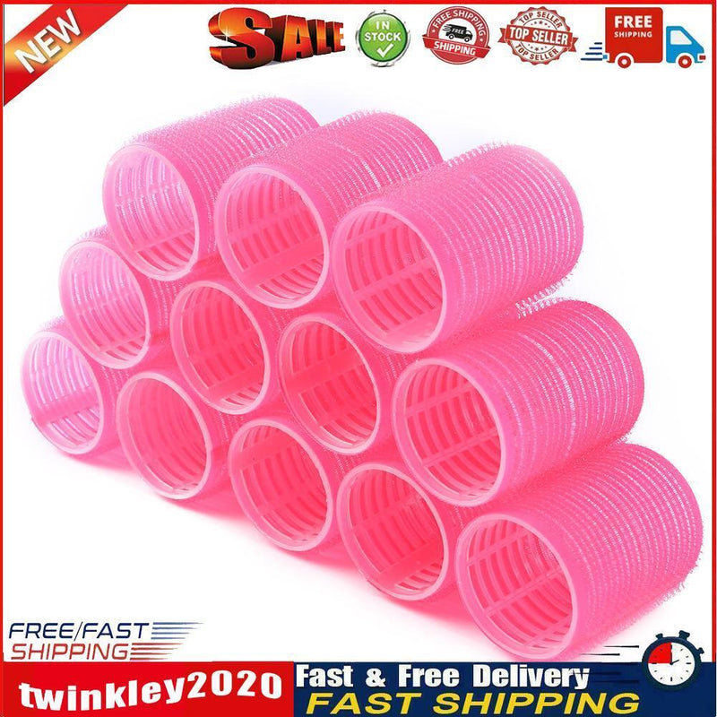 12pcs Self Grip Hair Rollers Hairdressing Home Use DIY Hair Curlers (44mm) Newly