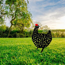 Acrylic Hollow Chicken Ornaments Backyard Lawn Stakes Yard Art Decor (A)