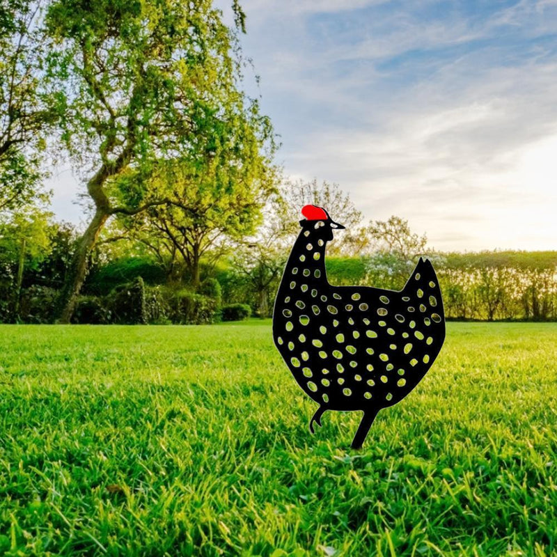 Acrylic Hollow Chicken Ornaments Backyard Lawn Stakes Yard Art Decor (A)