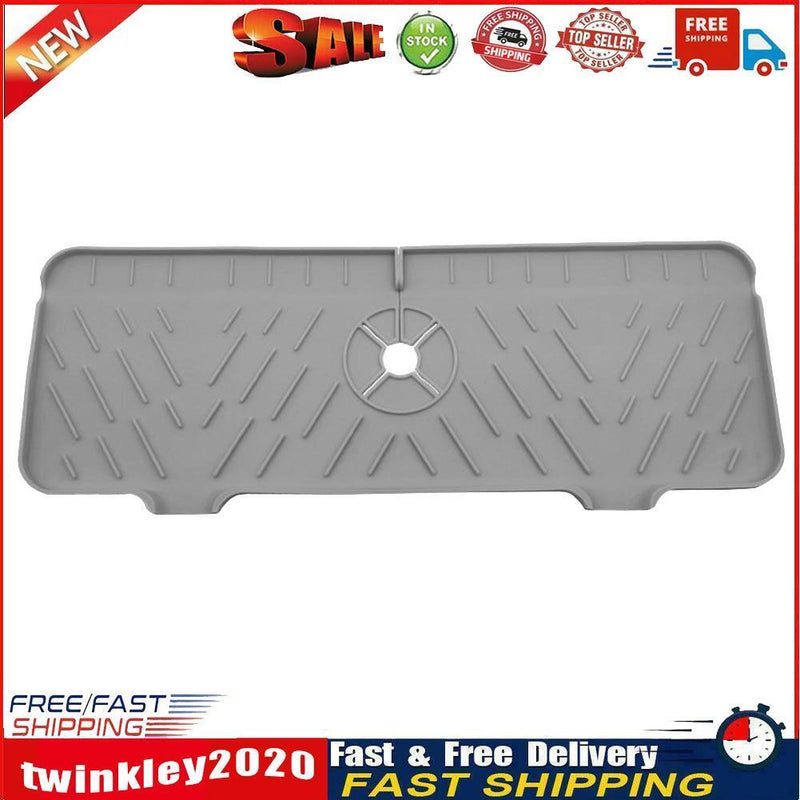 Faucet Absorbent Mat Sink Splash Guard Drying Pads for Kitchen RV (Grey) Newly