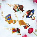 5pcs DIY Elegant Lady Full Drill Special Shaped Diamond Painting Keychains Newly