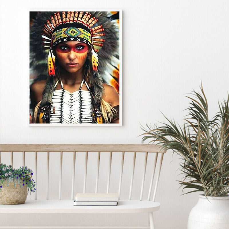 DIY Diamond Painting Indians 5D Full Round Diamond Mosaic Home