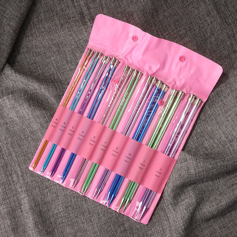 10 Pairs Knitting Needles Alumina Crochet DIY Sweater Weave Knitting Tools