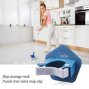 5pcs Adhesive Mop Holder Wall Mounted Anti-Slip Blue