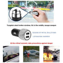 Car 2 in 1 Dual Port Fast USB Charging Car Charger Safety Hammer Diamond Style