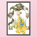 Partial Cross Stitch 14CT Rose Gate Counted Embroidery DIY Needlework Kits Craft