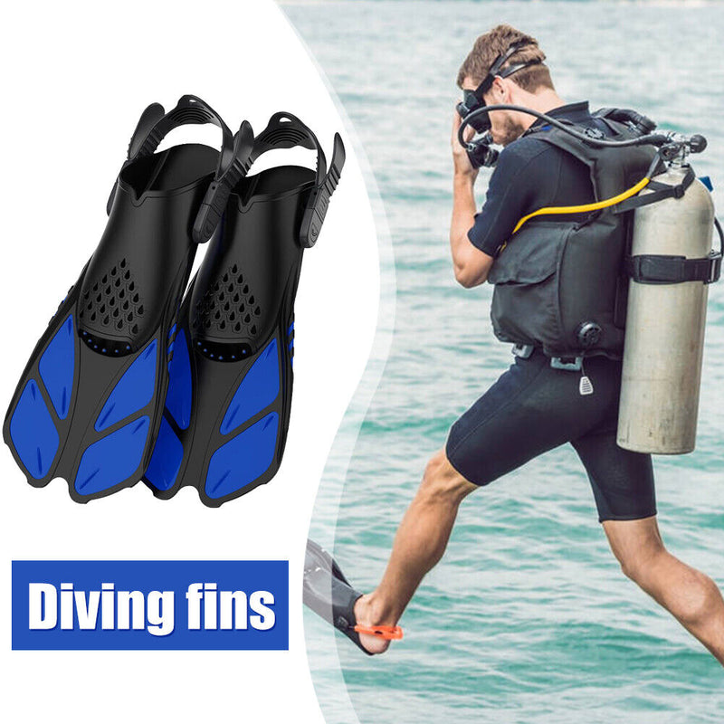 Diving Swimming Fins Adults Water Sport Training Foot Flippers (Blue S/M) Newly