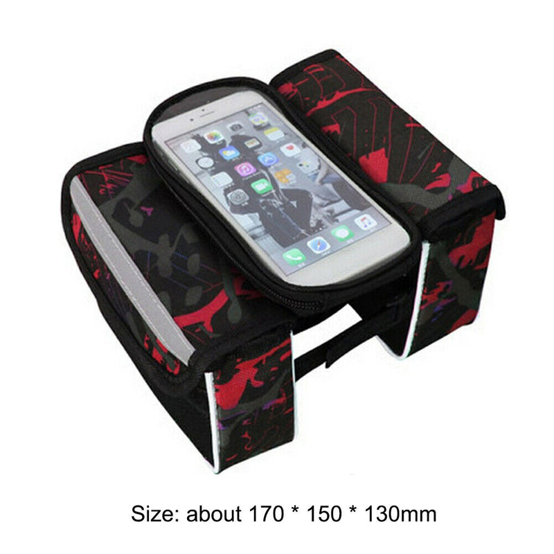 Bike Touch Screen Phone Bag Bicycle Top Tube Bag Riding Equipment (Red) Newly