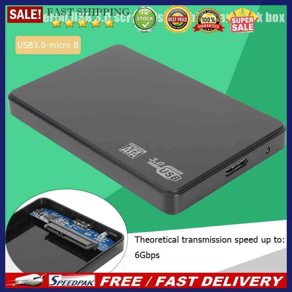 USB 3.0 Micro-B to SATA SSD HDD Case 6-Gbps 2.5 inch Hard Disk Drive Enclosure