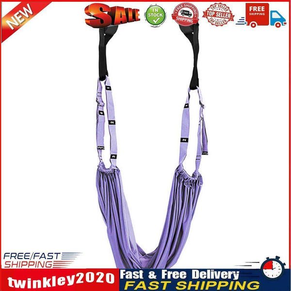 Aerial Yoga Strap Rope Stretch Leg Splits Trainer Home Gym Belt (Purple) Newly