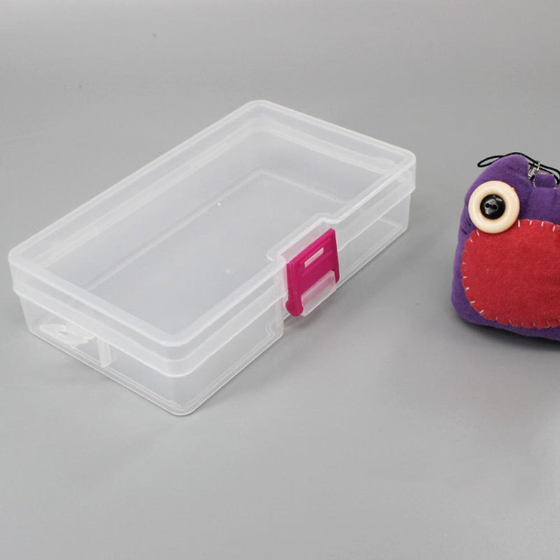 Small Transparent Plastic Storage Box Jewelry Parts Functional Boxes (Red Newly