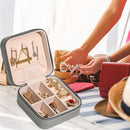 Portable Jewelry Storage Box Earrings Necklace Ring Display Case (Grey)