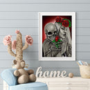 DIY Skeleton Roses Rhinestone Picture 5D Full Round Drill Diamond Painting
