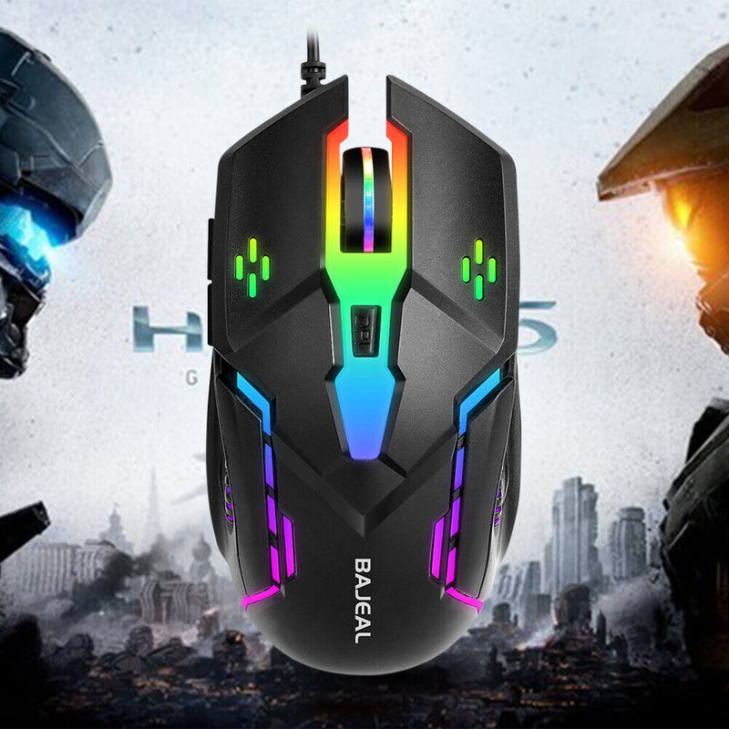 Wired Mouse 6-Key 3200 DPI Luminous Colorful Gamer Mice Gaming Accessories