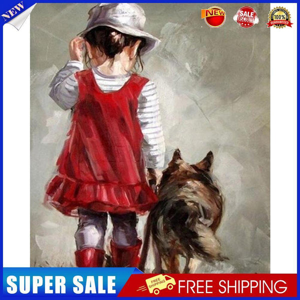 Red Skirt Girl Paint By Numbers Kit DIY Frameless Picture On Canvas (S442)