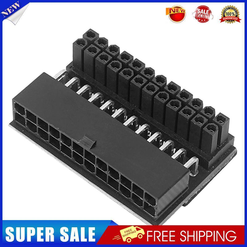 90 Degree Desktop Motherboard ATX 24Pin Female to 24Pin Male Power Adapter