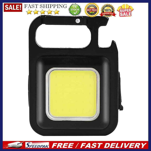 Mini Flashlight Keychain COB LED Pocket Work Light Corkscrew for Outdoor Ca