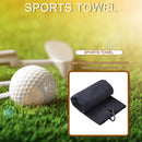 Golf Towel Sports Running Yoga Cleaning Towels with Buckle Clip (Black) Newly