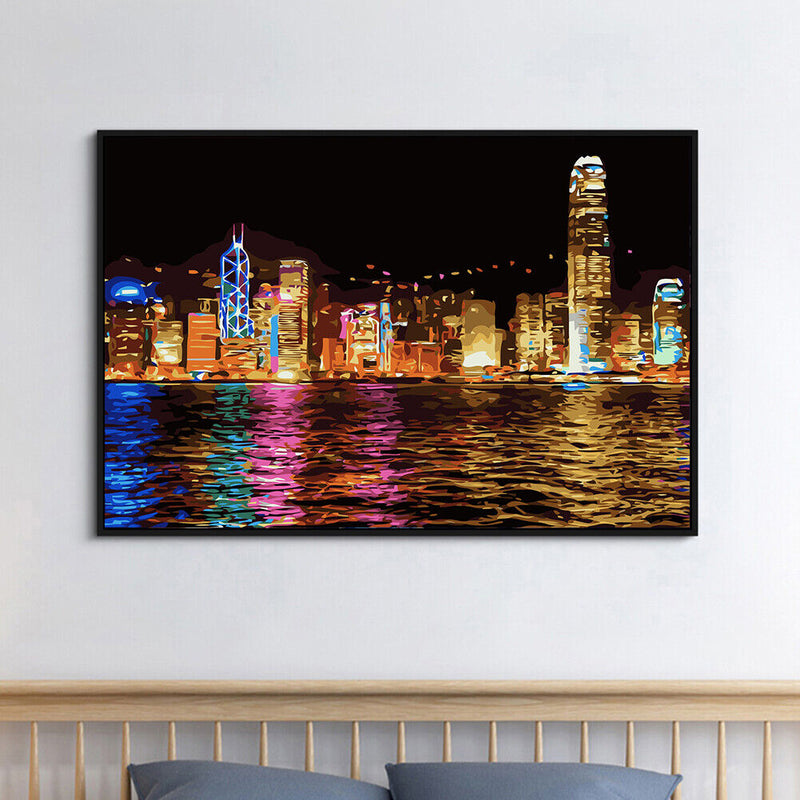 Riverside Night 50x40cm Oil Paint By Numbers Picture DIY SXD216026
